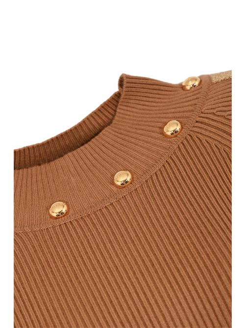 Maglia dolcevita in viscosa lurex NO SECRETS | 253NS057CARAMELLO